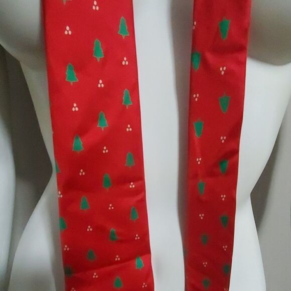 Lillian Vernon Christmas Tree Patterned Silk Tie - Picture 2 of 5
